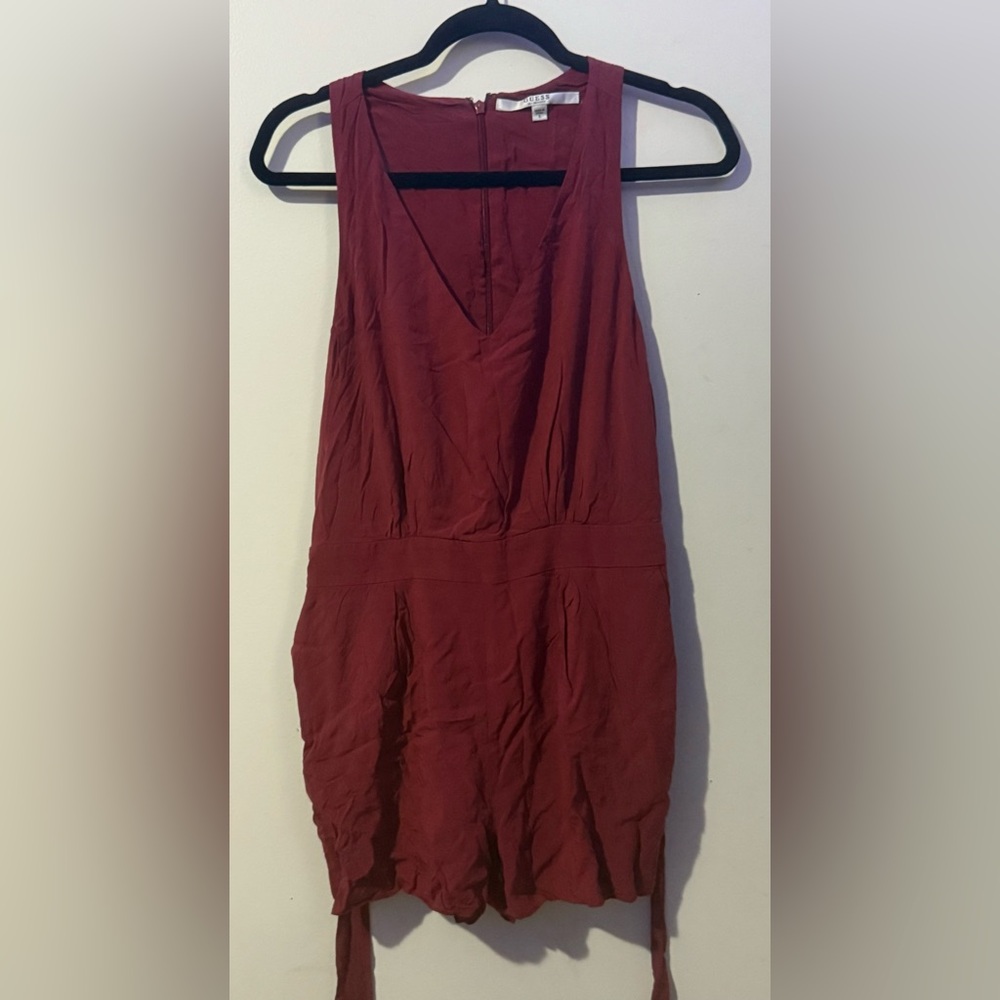 Guess Maroon Sleeveless Romper